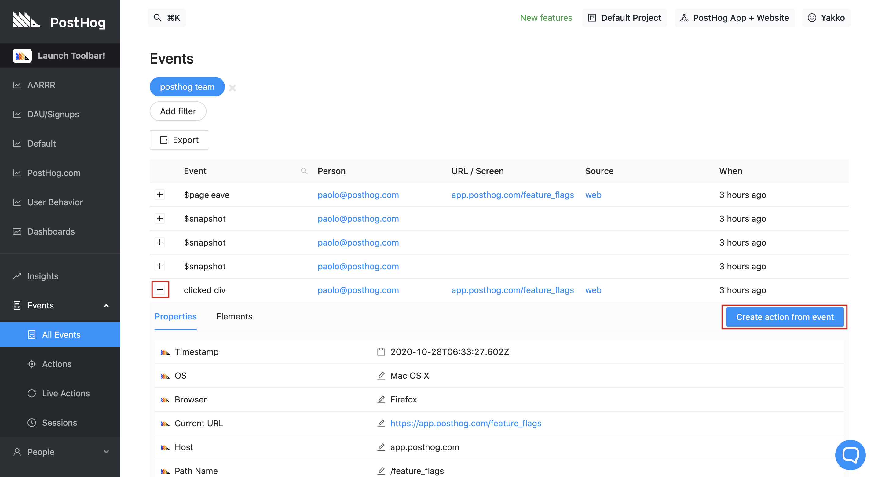 Action from event image